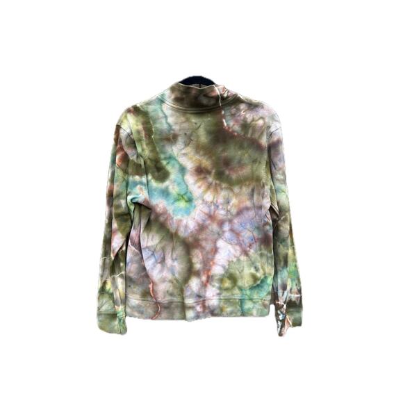 Tie Dye Quarter Zip Crewneck Sweater | Women’s Top | Geode Tie - Ice Dye - Picture 2 of 2
